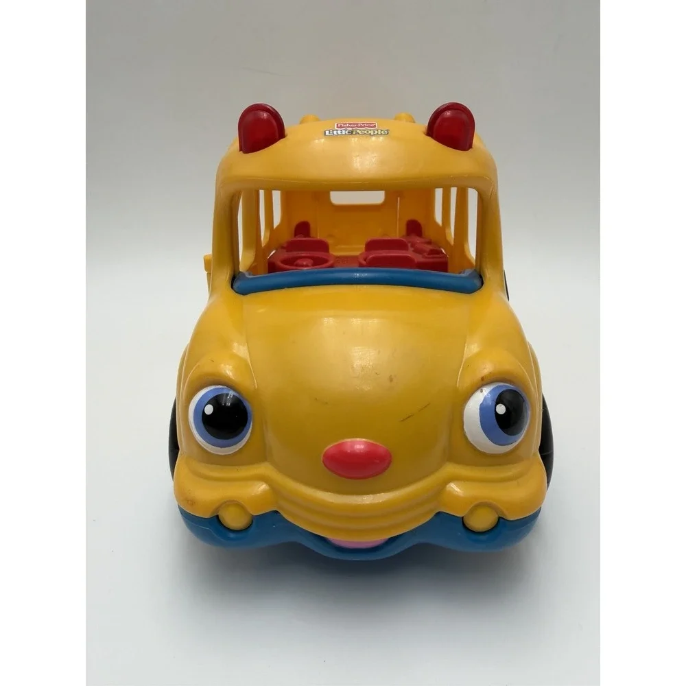 2005 FISHER PRICE LITTLE PEOPLE LIL' MOVERS SCHOOL BUS LIGHT SOUND MUSIC TESTED